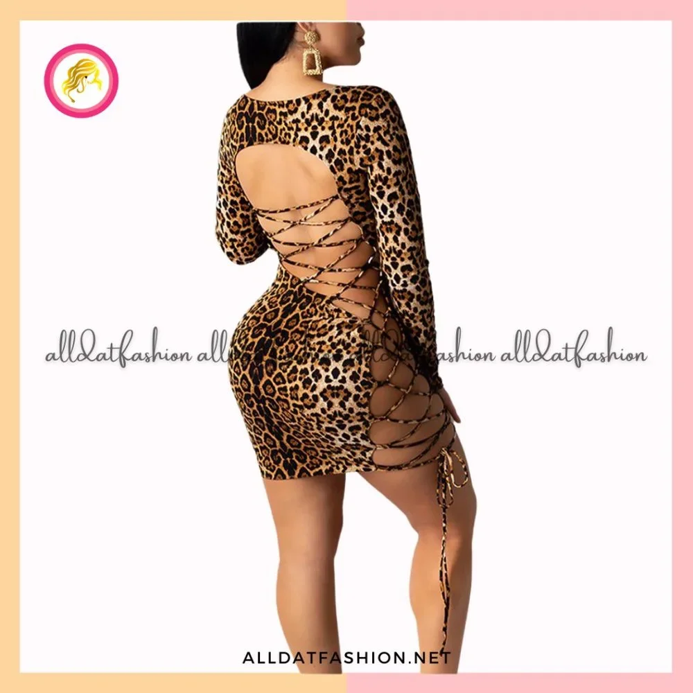 Bodycon Drawstring Mini Party Dress - Picture 2 of 2